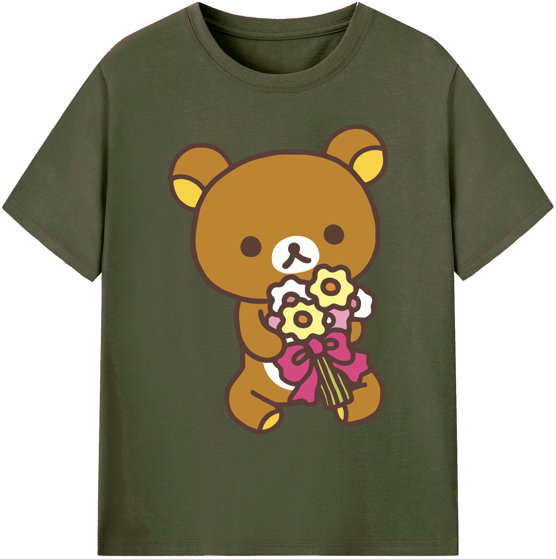 （画像用） リラックマ リラックマ キイロイトリ Rilakkuma Korilakkuma Kiiroitori 綿100％ メンズ半袖Tシャツ｜肌触りやわらか＆通気性
